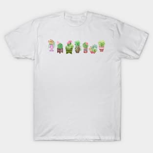 Cactus 7 flowerpot white T-Shirt